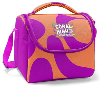 Coral High İlkokul Kız Çocuk Okul Beslenme Çantası, Turuncu Mor Renkli Çizgili, Termoslu (Isı Yalıtımlı) 22784