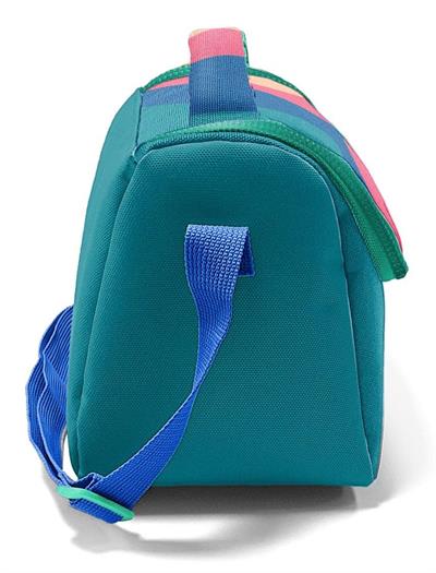 Coral High İlkokul Kız Çocuk Okul Beslenme Çantası, Yeşil Mavi Pembe Renkli Çizgili, Termoslu (Isı Yalıtımlı) 22779