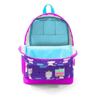 Coral High İlkokul Okul Çantası Seti Pembe Mor Kedi - Kız Çocuk