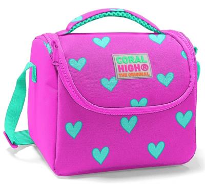 Coral High İlkokul Okul Sırt Çantası ve Beslenme Çanta Seti Pembe Kalpler - Kız Çocuk