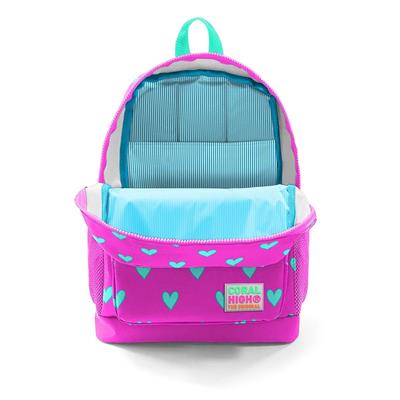 Coral High İlkokul Okul Sırt Çantası ve Beslenme Çanta Seti Pembe Kalpler - Kız Çocuk