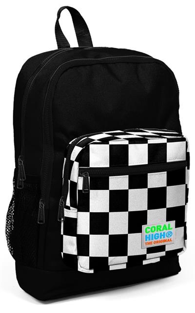 Coral High İlkokul Sırt Çantası ve Kalemlik Seti - Siyah Damalı