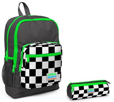 Coral High İlkokul Sırt Çantası ve Kalemlik Seti - Yeşil - Erkek Çocuk