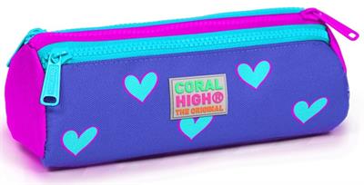 Coral High İlkokul Sırt Çantası ve Kalemlik Seti - Mavi Kalp - Kız Çocuk