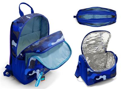 Coral High İlkokul ve Ortaokul Okul Çanta Üçlüsü - Erkek Çocuk, Mavi Lacivert Kamuflaj
