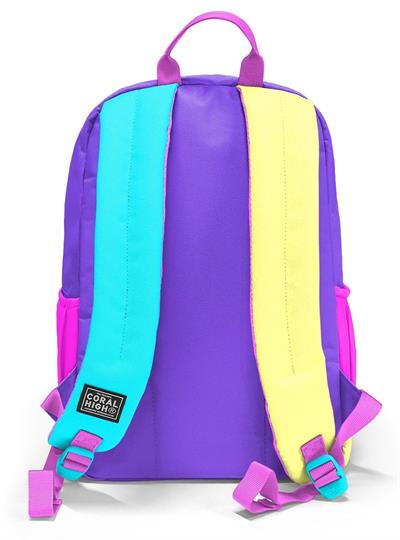 Coral High İlkokul ve Ortaokul Sırt Çantası 23676 - Kız Çocuk, Mor Yeşil Pembe Çok Renkli, Dört Bölmeli