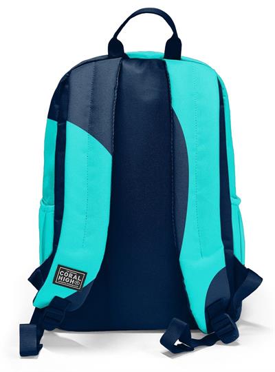 Coral High İlkokul ve Ortaokul Sırt Çantası 23686 - Erkek Çocuk, Lacivert Turkuaz Renkli Çizgili, Dört Bölmeli