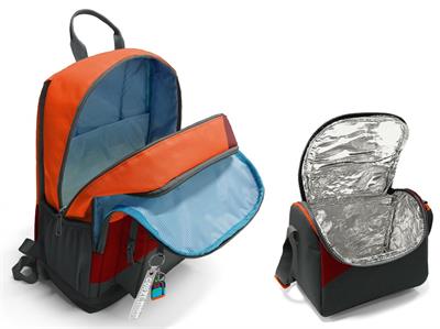 Coral High İlkokul ve Ortaokul Sırt Çantası ve Beslenme Seti - Erkek Çocuklar İçin Turuncu Bordo Gri Renkli