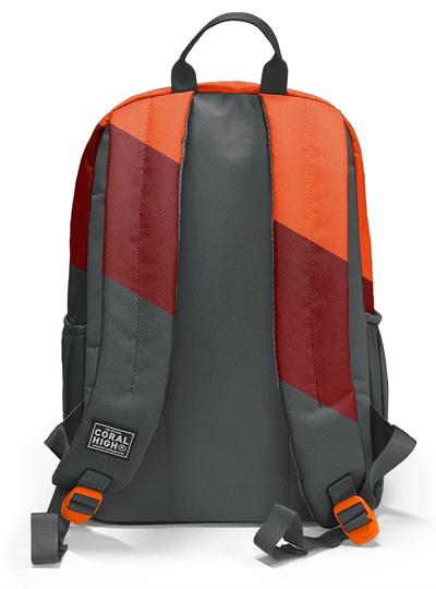 Coral High İlkokul ve Ortaokul Sırt Çantası 23692 - Erkek Çocuk, Turuncu Bordo Gri Renkli, Dört Bölmeli