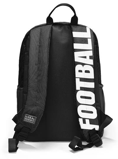 Coral High İlkokul ve Ortaokul Sırt Çantası 23698 - Erkek Çocuk, Siyah Beyaz Futbol Baskılı, Dört Bölmeli
