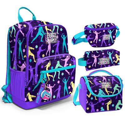Coral High İlkokul/Ortaokul Çanta Seti ve Bel Çantası- Mor Voleybol - Kız Çocuk