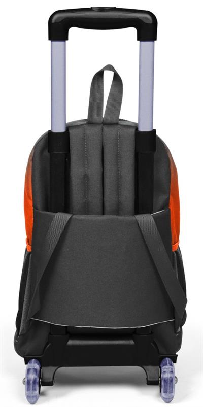 Coral High Işıklı Tekerlekli  Çekçek Okul ve Seyahat Çantası Kız ve Erkek Çocuk Siyah Turuncu
