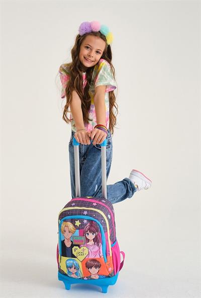 Coral High Işıklı Tekerlekli Anime Çekçek Okul ve Seyahat Çantası