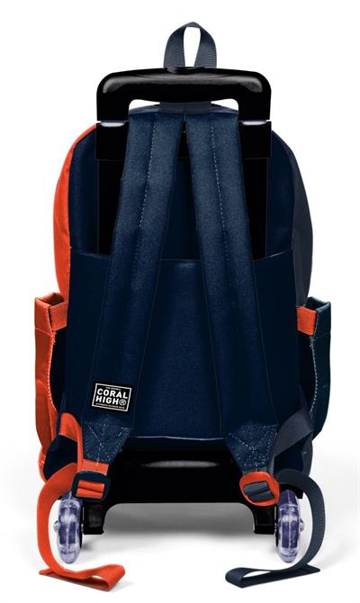 Coral High Işıklı Tekerlekli Çekçek Okul Çantası - 3 Bölmeli, 2li Sap Ayarı, Siyah-Turuncu (Erkek Çocuk) 23982