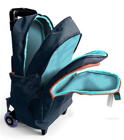 Coral High Işıklı Tekerlekli Çekçek Okul Çantası - 3 Bölmeli, 2li Sap Ayarı, Siyah-Turuncu (Erkek Çocuk) 23982