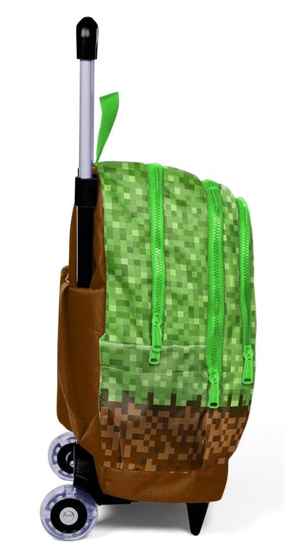 Coral High Işıklı Tekerlekli Çekçek Okul Çantası - 3 Bölmeli, 2 Kademe Sap Ayarı, Yeşil Kahverengi Craft (ErkekÇocuk) 23976