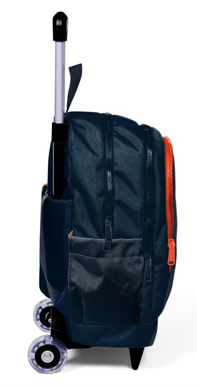 Coral High Işıklı Tekerlekli Çekçek Okul Çantası - 3 Bölmeli, 2li Sap Ayarı, Siyah-Turuncu (Erkek Çocuk) 23982