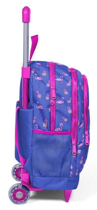 Coral High Işıklı Tekerlekli İlkokul Çantası - Mavi Flamingo - Kız