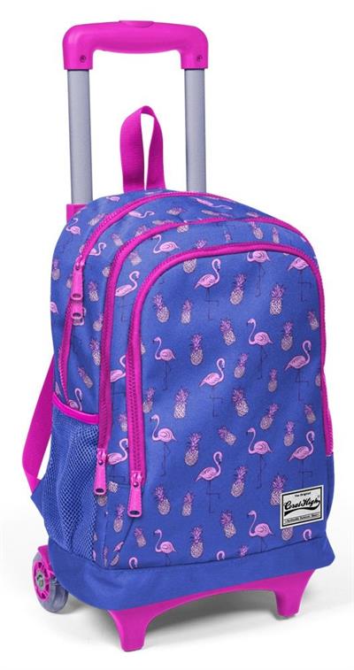 Coral High Işıklı Tekerlekli İlkokul Çantası - Mavi Flamingo - Kız