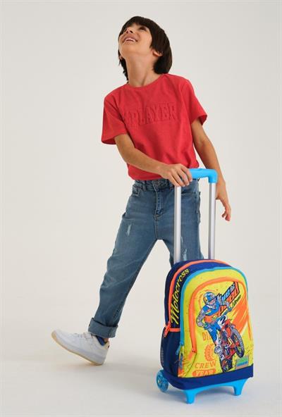 Coral High Işıklı Tekerlekli Motorsiklet Çekçek Okul ve Seyahat Çantası