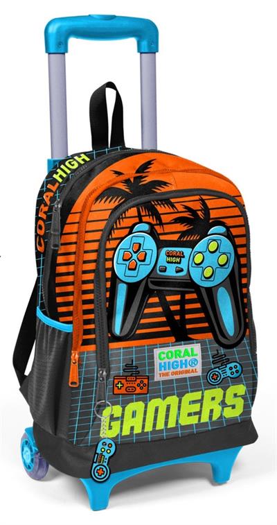 Coral High Işıklı Tekerlekli Oyun Konsolu Çekçek Okul ve Seyahat Çantası