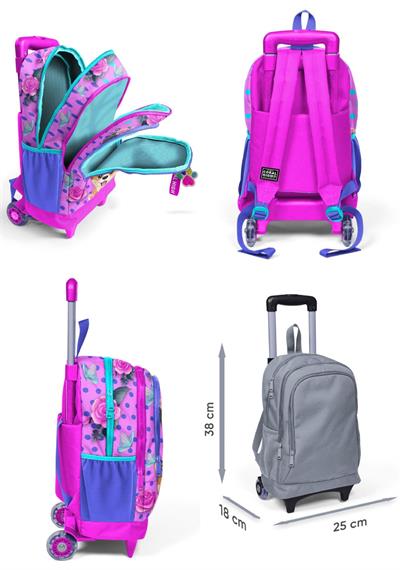 Coral High Işıklı Tekerlekli Pembe Köpek Çekçek Okul Çantası - Kız Çocuk