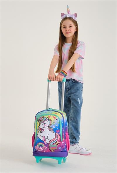 Coral High Işıklı Tekerlekli Unicorn Çekçek Okul ve Seyahat Çantası