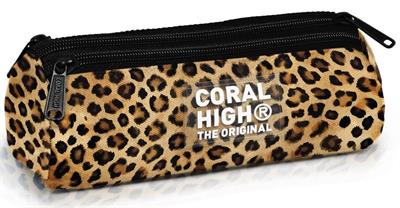 Coral High Kahverengi Leopar Desenli Kız Çocuk İlkokul ve Ortaokul Okul Kalem Çantası 11181