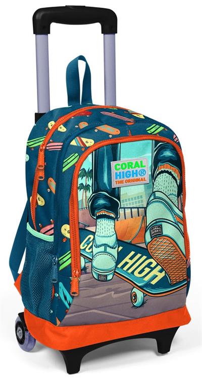 Coral High Kaykay Erkek Çocuk Çekçek Çanta Seti - Işıklı Tekerlekler