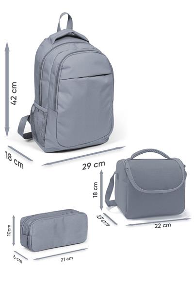 Coral High Kids Çok Renkli Kalp Desenli 3lü Okul Çanta Seti SET0123670 - Kız