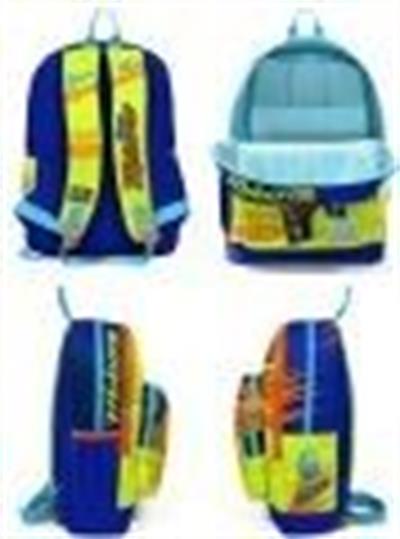 Coral High Kids Fosforlu Sarı Saks Motorsiklet Desenli USBli 3lü Okul Çanta Seti - Erkek