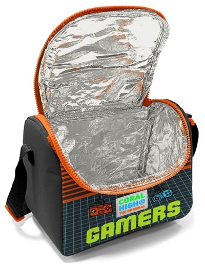 Coral High Kids Gri Turuncu Gamer Desenli 3lü Okul Çanta Seti - Erkek