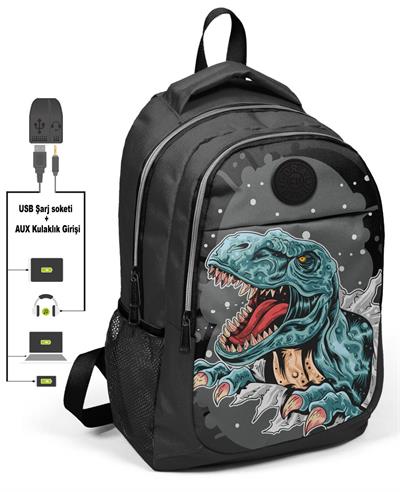 Coral High Kids İlk ve Ortaokul Sırt Çantası - USB ve AUX Çıkışlı
