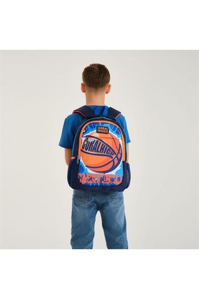 Coral High Kids Lacivert Mavi Basketbol Desenli 2li Okul Çanta Seti - Erkek Çocuk