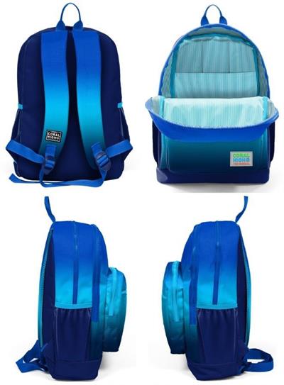 Coral High Kids Lacivert Mavi Renk Geçişli 3lü Okul Çanta Seti - Erkek Çocuk