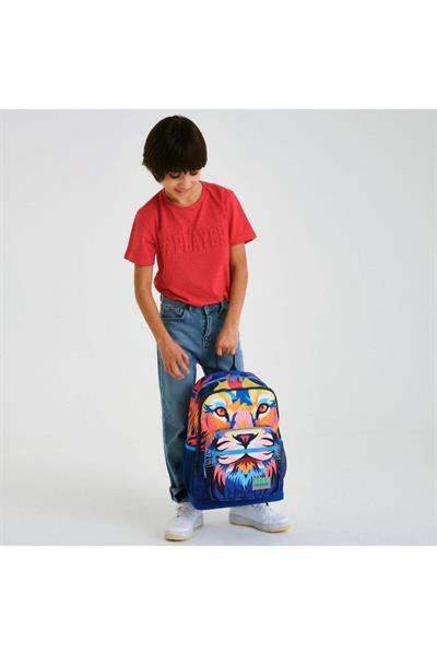 Coral High Kids Lacivert Saks Aslan Desenli 2li Okul Çanta Seti - Erkek Çocuk