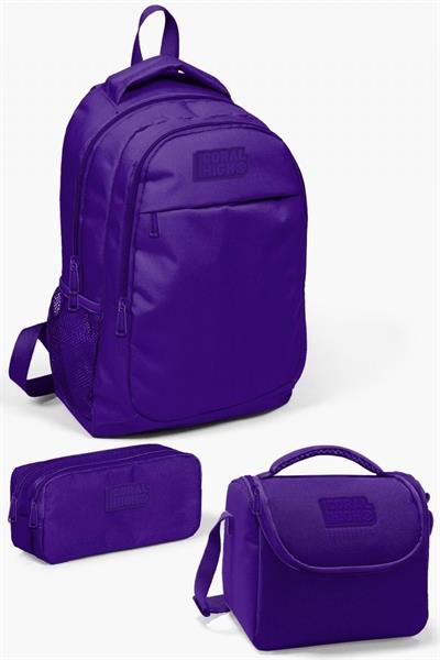 Coral High Kids Mor 3lü Okul Çanta Seti - İlkokul Çanta Takımı - Kız Çocuk