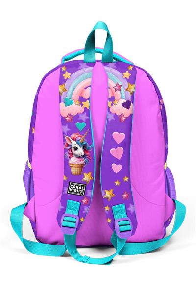 Coral High Kids Mor Pembe Unicorn Dondurma Desenli 3lü Okul Çanta Seti SET0114421 - Kız