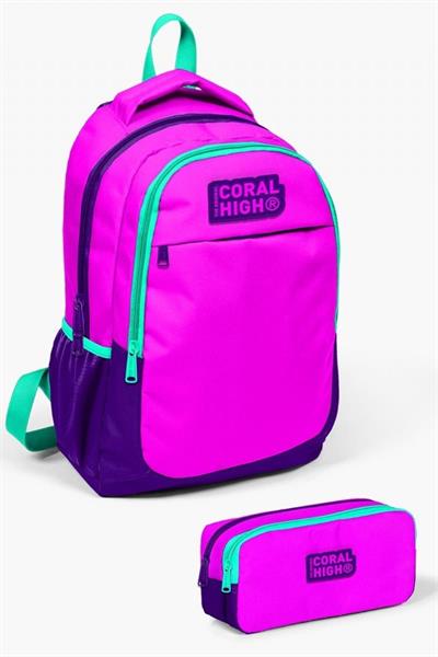 Coral High Kids Pembe Mor 2li Okul Çanta Seti - Kız Çocuk