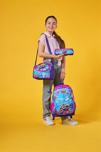 Coral High Kids Pembe Mor Kaplumbağa Desenli 3lü Okul Çanta Seti SET0123756