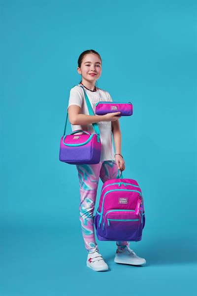 Coral High Kids Pembe Mor Renk Geçişli 3lü Okul Çanta Seti SET0123762