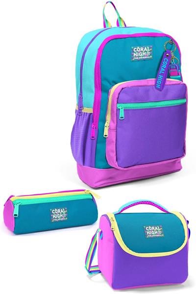 Coral High Kids Pembe Pastel Renkli 3lü Okul Çanta Seti SET0123759