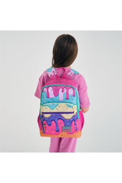 Coral High Kids Pembe Rengarenk Dondurma Desenli 2li Okul Çanta Seti - Kız Çocuk