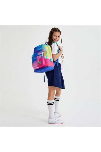 Coral High Kids Renkli Airbrush Desenli USBli 2li Kız Çocuk Okul Çanta Seti