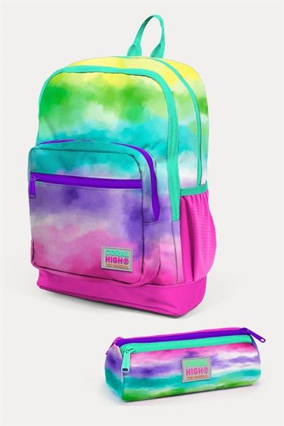Coral High Kids Renkli Batik Desenli 2li Okul Çanta Seti - Kız Çocuk