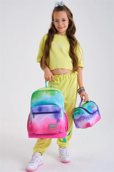 Coral High Kids Renkli Batik Desenli 3lü Okul Çanta Seti - Kız