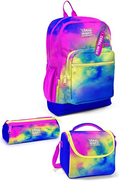 Coral High Kids Renkli Batik Desenli 3lü Okul Çanta Seti SET0123757