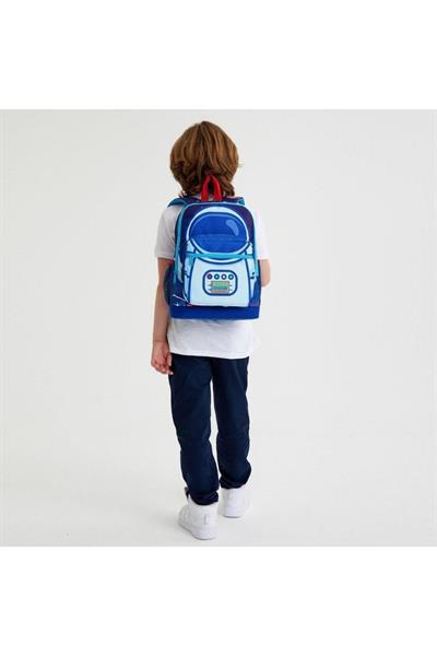 Coral High Kids Saks Mavi Astronot Desenli 2li Okul Çanta Seti - Erkek Çocuk