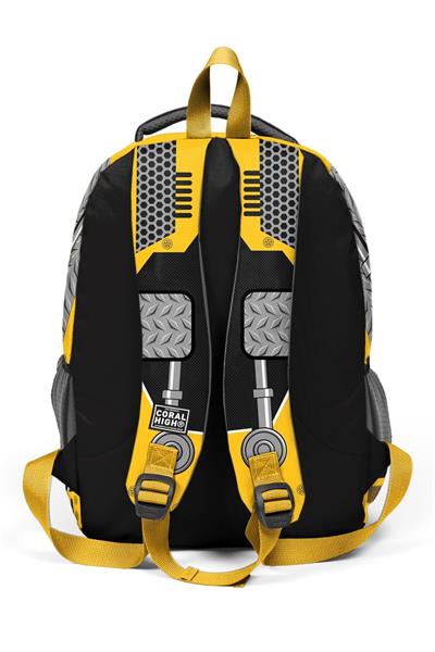 Coral High Kids Sarı Siyah Robot Desenli 3lü Okul Çanta Seti SET0114424 - Erkek