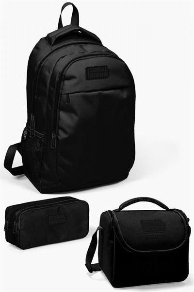Coral High Kids Siyah 3lü Okul Çanta Seti - Erkek Çocuk